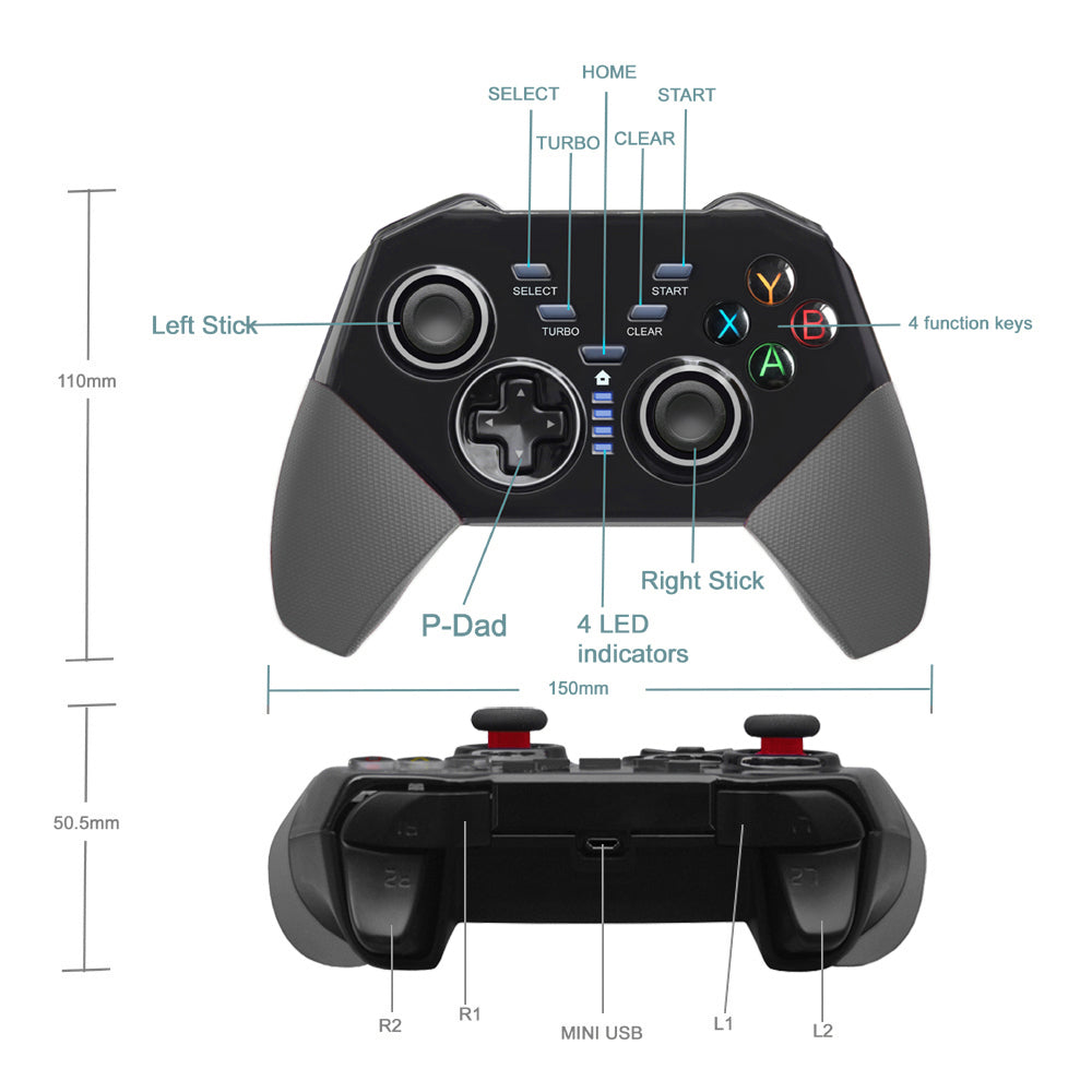 8721 Wireless Gamepad Game Controller with Bracket for iOS Android Smartphone Up to 6inches 8721 Wireless Gamepad Game Controller with Bracket for iOS Android Smartphone Up to 6inches